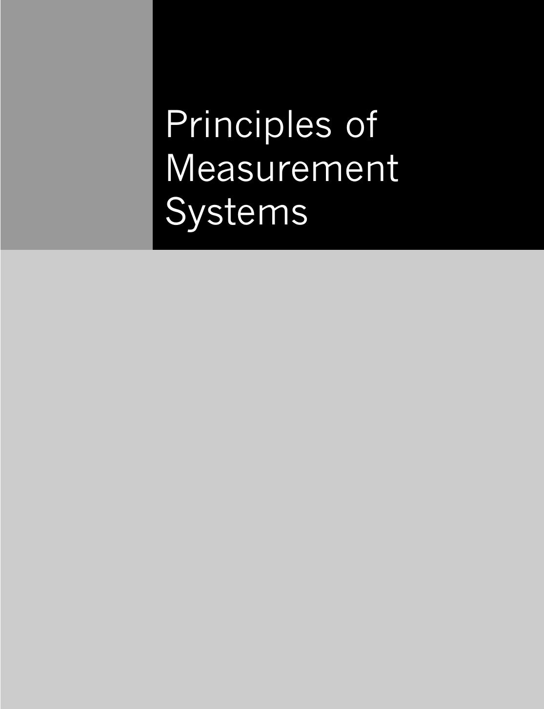 Principals of Measurement Systems, 4th Edition