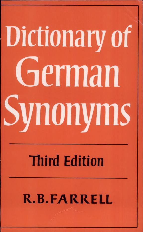 Dictionary of German Synonyms