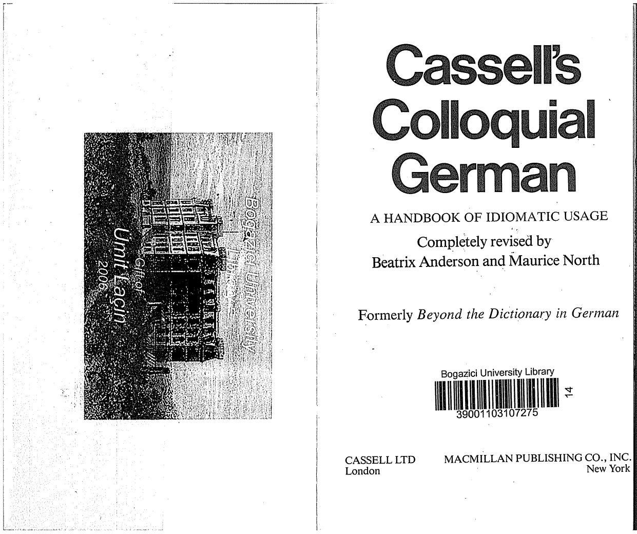Cassell's Colloquial German: A Handbook of Idiomatic Usage