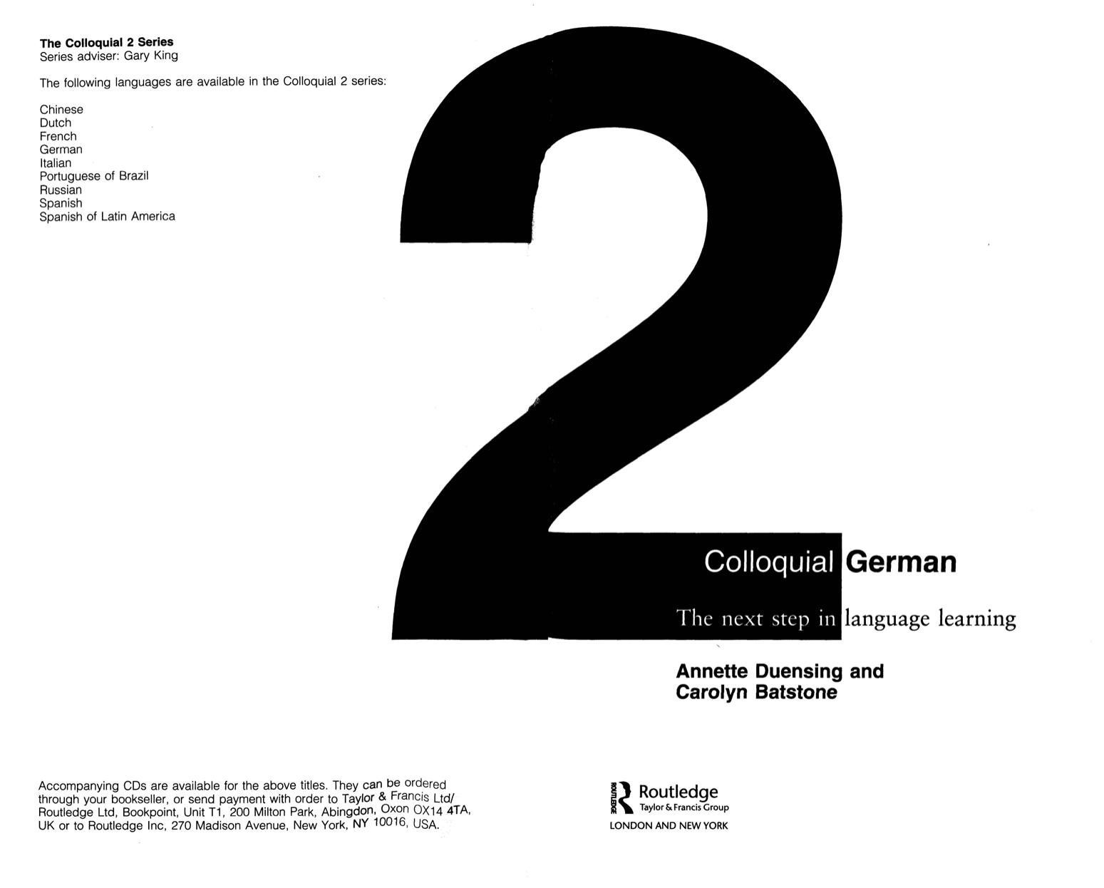 Colloquial German 2: The Next Step in Language Learning