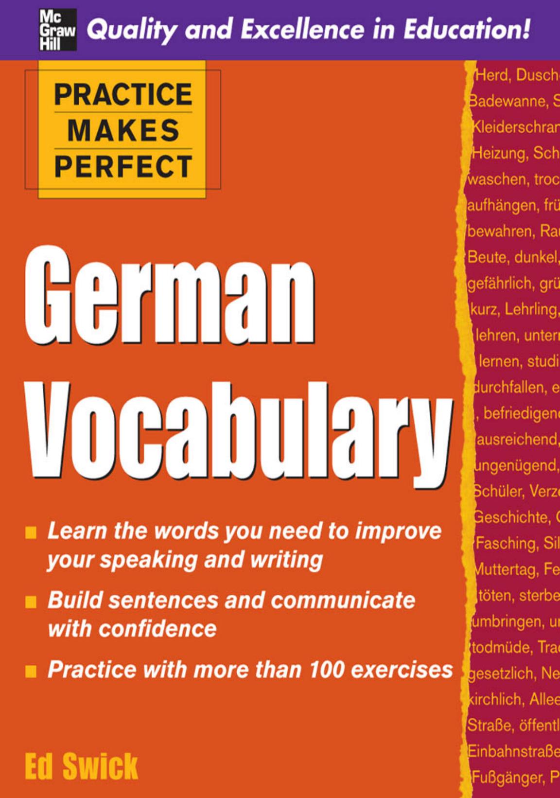 Practice Makes Perfect: German Vocabulary