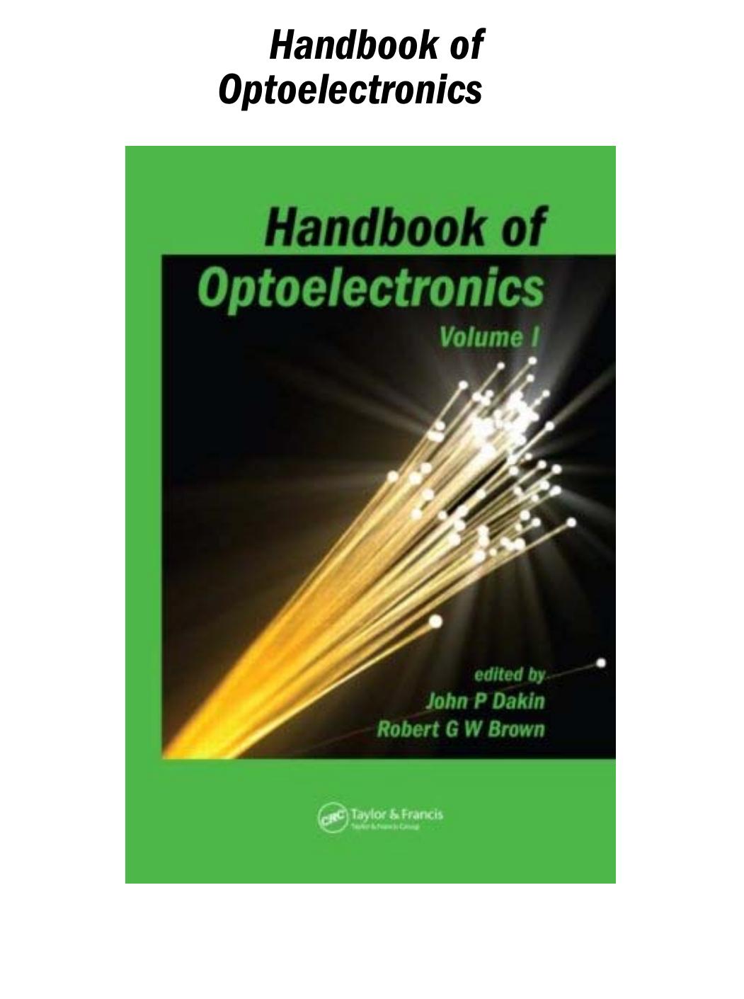 Handbook of Optoelectronics