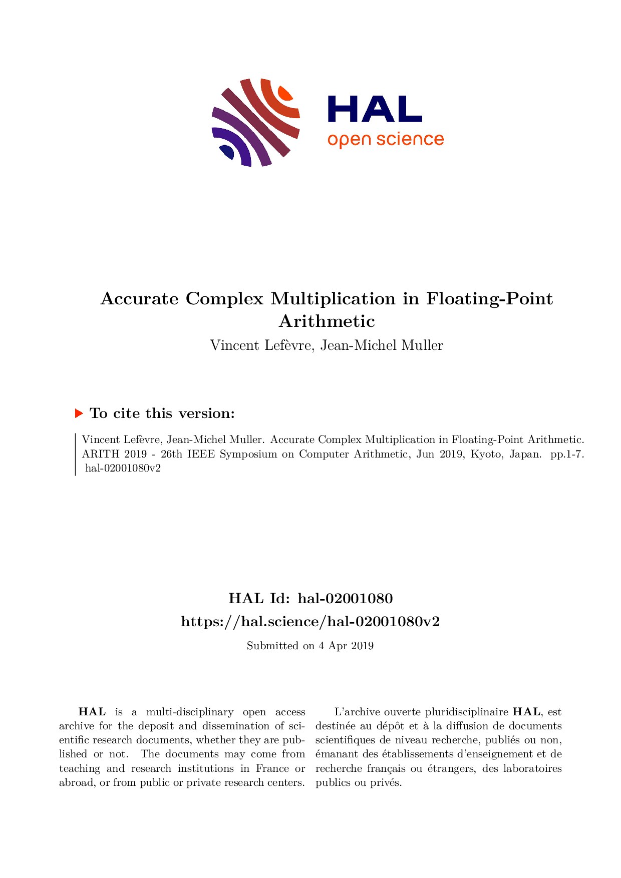 Accurate Complex Multiplication in Floating-Point Arithmetic