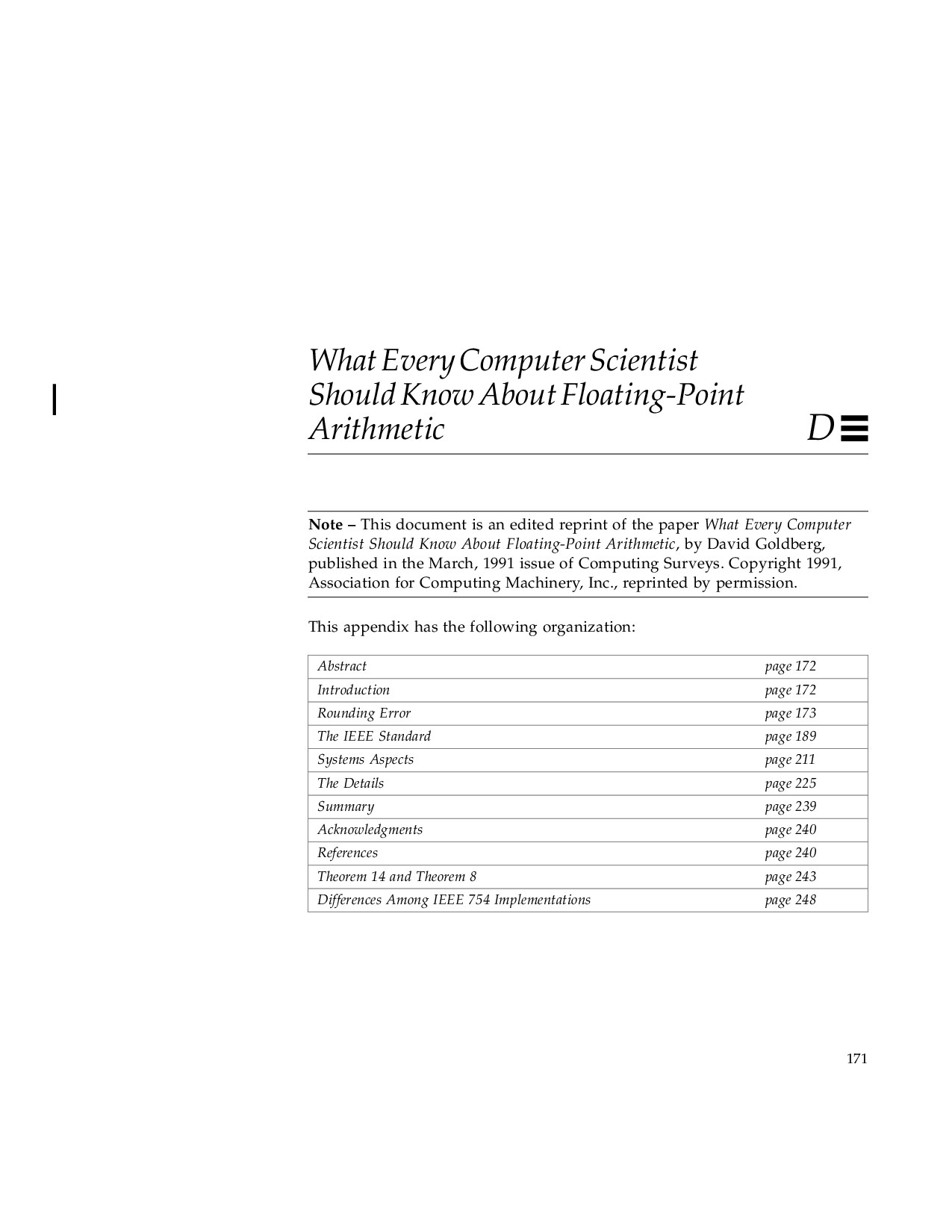 What Every Computer Scientist Should Know About Floating-Point Arithmetic