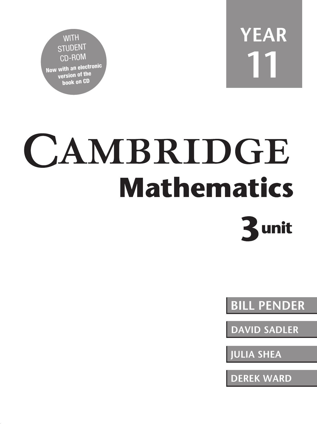 Cambridge Mathematics 3 Unit, Year 11